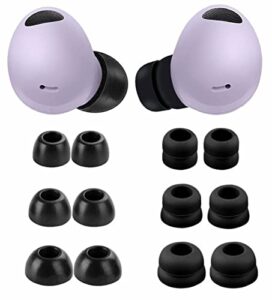 a-focus galaxy buds 2 pro ear tips【double flange & memory foam tips】, l/m/s replacement noise canceling earbuds wings compatible with beats studio buds/fit pro, 214523 [6 pairs] black