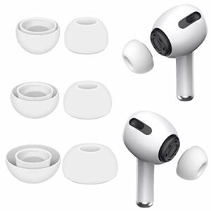 [9 Pairs] Compatible with AirPods Pro Ear Tips, Silicone Replacement S/M/L 3 Size Fit in Charging Case Earbuds Tips with Storage Box Compatible with AirPods Pro 2 (4S 3M 2L White)