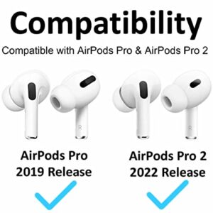 [9 Pairs] Compatible with AirPods Pro Ear Tips, Silicone Replacement S/M/L 3 Size Fit in Charging Case Earbuds Tips with Storage Box Compatible with AirPods Pro 2 (4S 3M 2L White)