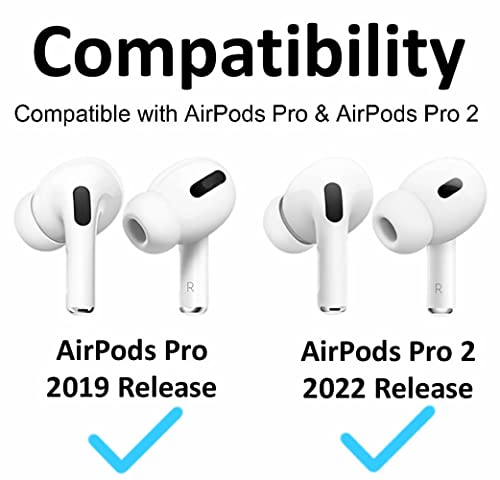 [9 Pairs] Compatible with AirPods Pro Ear Tips, Silicone Replacement S/M/L 3 Size Fit in Charging Case Earbuds Tips with Storage Box Compatible with AirPods Pro 2 (4S 3M 2L White)