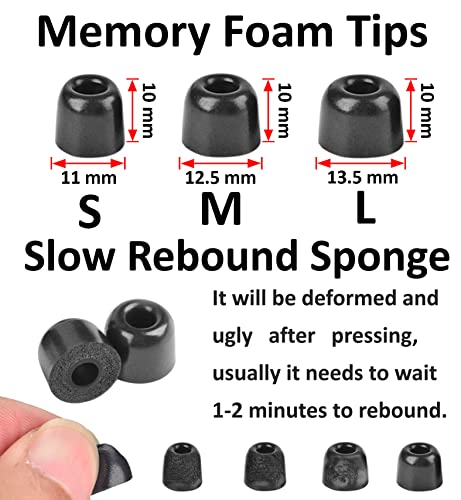 A-Focus [8 Pairs] WF-1000XM5 WF-1000XM4 Ear Hooks Tips 【 Memory Foam & Silicone 】 Soft Replacement Comfortable Earbud Tips Wingtip Compatible with Sony WF-C700N WF-C500, 23515H