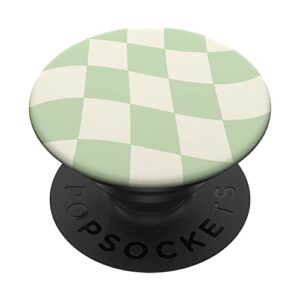 danish pastel aesthetic green checkered popsockets standard popgrip