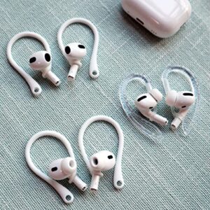 A-Focus 【 Anti-Slip Kit 】 for AirPods Pro 2 and Pro, Ergonomic 360 Degrees Rotation Adjustable Ear Hooks & Strap Non Slip Sport Wing Holder Compatible with New AirPods 3 2 & 1 [6 in 1] Black White