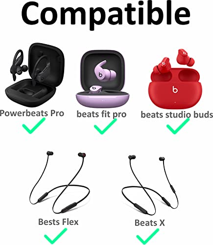 A-Focus 【Ear Tips & Hooks Kit】 Compatible with Beats Studio Buds/Fit Pro【 Memory Foam & Silicone 】, Soft Comfortable Noise Reduce Earbuds Wingtip Gel Compatible with Beats Flex, 21423H Black