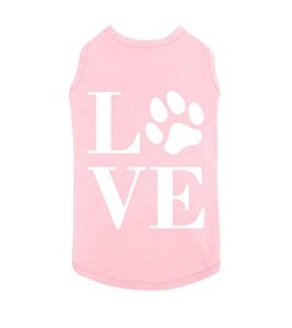 apparelyn love funny printed cute round neck sleeves less tshirt - 100% soft cotton washable lightweight breathable summer clothes fitable to your dog puppy & cat |