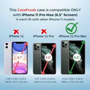 CASEFREAK Clear Case for iPhone 11 Pro Max with Magnetic Ring, Compatible with Mag-Safe Accessories, Slim Fit, Protective Case for iPhone 11 Pro Max (6.5" Screen)