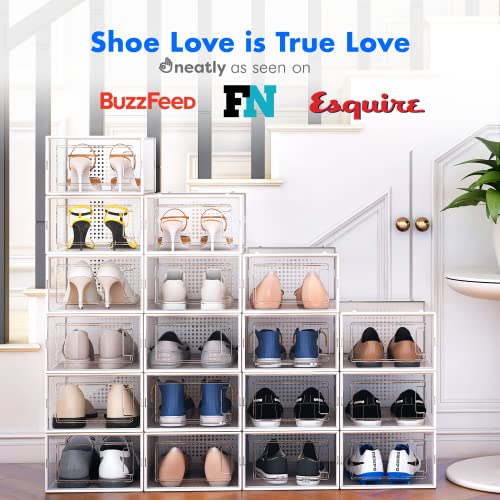 Shoe Organizer Shoe Boxes Clear Plastic Stackable, 8 Pcs Shoe Storage Boxes, Shoe Box Shoe Organizer For Closet Shoe Storage Organizer Sneaker Storage, Plastic Shoe Boxes With Lids Shoe Containers