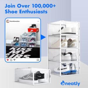 Shoe Organizer Shoe Boxes Clear Plastic Stackable, 8 Pcs Shoe Storage Boxes, Shoe Box Shoe Organizer For Closet Shoe Storage Organizer Sneaker Storage, Plastic Shoe Boxes With Lids Shoe Containers