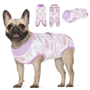 koeson dog recovery suit, surgery recovery suit for female dogs spayed dog cone alternative after surgery, dog post surgery suit anti licking & biting surgical shirt with pee hole rabbit xl