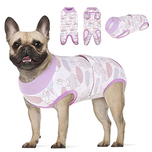 KOESON Dog Recovery Suit, Surgery Recovery Suit for Female Dogs Spayed Dog Cone Alternative After Surgery, Dog Post Surgery Suit Anti Licking & Biting Surgical Shirt with Pee Hole Rabbit XL