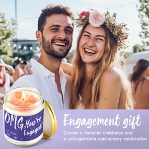 Engagement Gifts for Couples - Engagement Candle, Engaged Candle Gift, Cute Vanilla Scented Candle 9oz, Engagement Gifts for Her, Engagement Congratulations