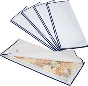 astro 001-10 kimono storage bag, white, 2-way opening, set of 5, transparent window, non-woven fabric, zipper type