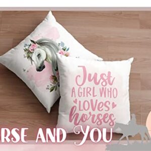 InnoBeta Horse Gifts for Girls 4 Pack Pillow Covers, Printed Decorative Pillow Case for 18"x18" Pillow