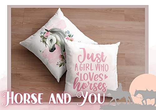 InnoBeta Horse Gifts for Girls 4 Pack Pillow Covers, Printed Decorative Pillow Case for 18"x18" Pillow