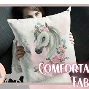 InnoBeta Horse Gifts for Girls 4 Pack Pillow Covers, Printed Decorative Pillow Case for 18"x18" Pillow