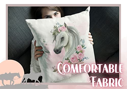 InnoBeta Horse Gifts for Girls 4 Pack Pillow Covers, Printed Decorative Pillow Case for 18"x18" Pillow