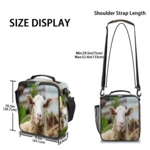 Sheep Lunch Bag for Girls Boys, Cute Sheep Reusable Insulated Lunch Box Leak Proof Lunch Cooler Tote Bag for School Picnic Travel Beach