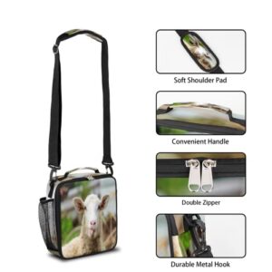 Sheep Lunch Bag for Girls Boys, Cute Sheep Reusable Insulated Lunch Box Leak Proof Lunch Cooler Tote Bag for School Picnic Travel Beach