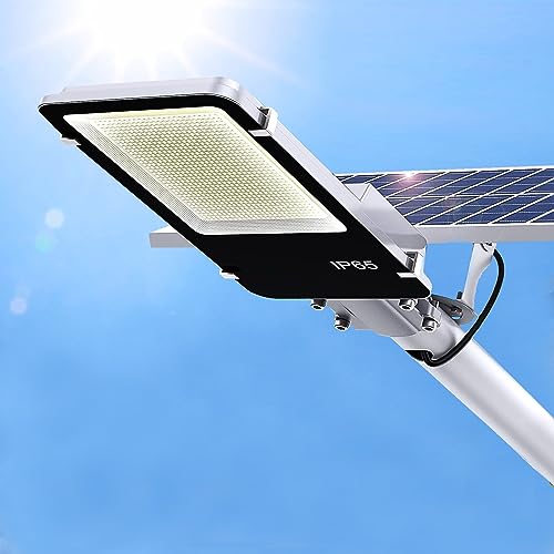 Wattake Ultra Bright LED Solar Street Lights Outdoor Waterproof, 1000W Dusk to Dawn Street Lights Solar Powered with Remote Control for Parking Lot Patio,Yard and Garage