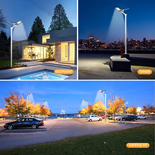 Wattake Ultra Bright LED Solar Street Lights Outdoor Waterproof, 1000W Dusk to Dawn Street Lights Solar Powered with Remote Control for Parking Lot Patio,Yard and Garage