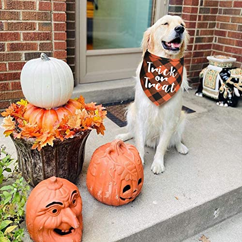 JOTFA 3 Pack Halloween Dog Bandanas, Holiday Halloween Plaid Dog Puppy Bandana Scarf Costume for Small Medium Large Dogs Pets