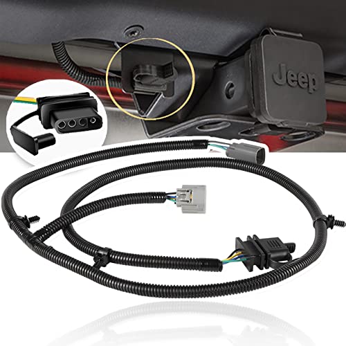 70.5'' Heavy Duty 4-Way Tow Hitch Trailer Wiring Harness for 2007-2018 Jeep Wrangler JK Replace OEM 17275.01, 92015 8001