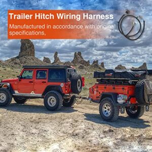 70.5'' Heavy Duty 4-Way Tow Hitch Trailer Wiring Harness for 2007-2018 Jeep Wrangler JK Replace OEM 17275.01, 92015 8001