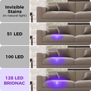 BRIONAC UV Flashlight Black Light, Super Bright 128 LEDs 395nm Pet Urine Detector Light for Dog Cat, Ultraviolet Flashlight for Scorpions Hunting, Dry Stains (6AA Battery Not Included)