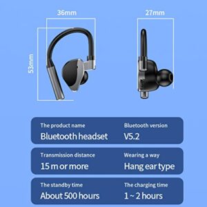 Crazypig Single Touch-Control Headset - Wireless Bluetooth 5.2 TWS-Headphones with Noise Cancelling Mic, Car Driving in Ear Earbuds 14 Days Standby Time, IPX5 Waterproof Earbuds, Black