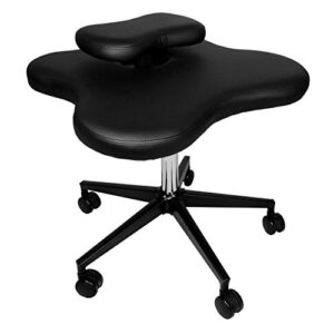 H-A Meditation Chair, Home Office Desk Chair, Cross Legged Kneeling Chair,Flexible Design for Fidgety Sitters, Black, 23D x 26W x 23H in