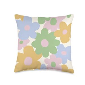 danish pastel aesthetic clothes danish pastel aesthetic flowers throw pillow, 16x16, multicolor