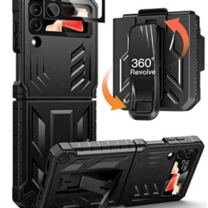 for Samsung Galaxy Z-Flip4 5G Case: Military Grade Protection Shockproof Cell Phone Case with Kickstand & Holster | Protective Drop Proof Rugged Cover for Galaxy Z Flip 4