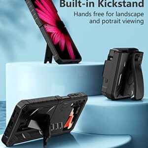 for Samsung Galaxy Z-Flip4 5G Case: Military Grade Protection Shockproof Cell Phone Case with Kickstand & Holster | Protective Drop Proof Rugged Cover for Galaxy Z Flip 4