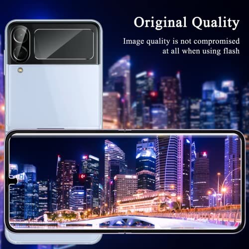 [2 Sets 6 Pack] WYQLTD for Samsung Galaxy Z Flip 4 Screen Protector,Internal Flexible EPU Screen Protector and Tempered Glass Camera Lens Protector, Scratch Resistant, High Definition Bubble Free