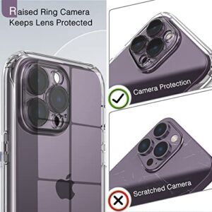 Switdo Compatible with iPhone 14 Pro Max Case Clear with Built-in Screen Protector&Camera Lens Protector,Transparent Cover Full Body Protective Phone Case for iPhone 14 Pro Max 6.7 inch,Clear