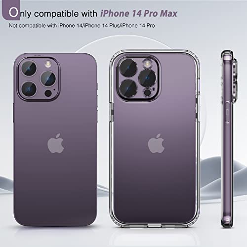 Switdo Compatible with iPhone 14 Pro Max Case Clear with Built-in Screen Protector&Camera Lens Protector,Transparent Cover Full Body Protective Phone Case for iPhone 14 Pro Max 6.7 inch,Clear