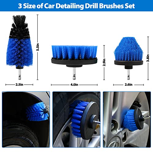 25PCS Car Detailing Brush Kit, Cleaning Detail Brushes Set with Car Dash Duster Brush, Car Cleaning Supplies Interior Exterior Brushes Kit (Wash Mitt, Towels, Polishing Pads, Cleaning Gel and Sponge)