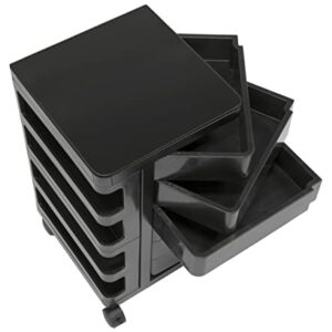 SD STUDIO DESIGNS Kubx Rotating 4-Sided Mobile Storage Organizer with Glass Top Multiple Compartments