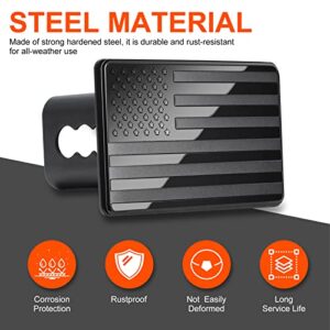 American Flag Metal Trailer Hitch Cover for 2 inch Receivers, with 5/8" Pin DiameterTrailer Hitch Lock for Trucks Trailer SUV