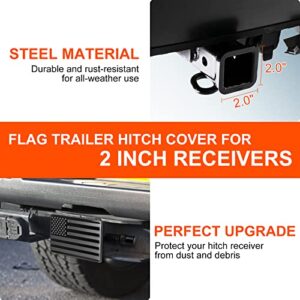 American Flag Metal Trailer Hitch Cover for 2 inch Receivers, with 5/8" Pin DiameterTrailer Hitch Lock for Trucks Trailer SUV