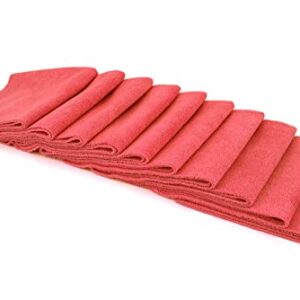 Autofiber [Mr. Everything] Premium Paintwork and Coating Leveling Towel (16"x16") 10 Pack (Red)
