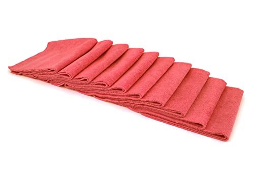 Autofiber [Mr. Everything] Premium Paintwork and Coating Leveling Towel (16"x16") 10 Pack (Red)