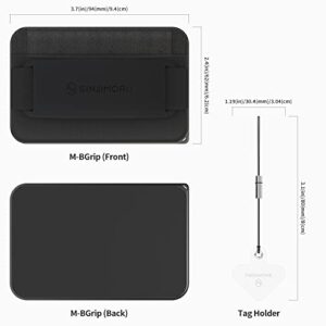 3 in 1 Magnetic Card Holder, Sinjimoru Magnetic Wallet for MagSafe as Cell Phone Wallet Stick On with Phone Grip Holder & Mobile Phone Kickstand iPhone 15 14 13 12 Series. M-BGrip Black