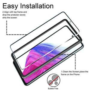 Coolpow 【3+3 Pack】 Designed for Samsung Galaxy A53 5G Screen Protector Samsung A53 5G Screen Protector Tempered Glass Film, 【Easy Installation Tool】 Bubble Free, Anti-Scratch, HD