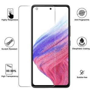 Coolpow 【3+3 Pack】 Designed for Samsung Galaxy A53 5G Screen Protector Samsung A53 5G Screen Protector Tempered Glass Film, 【Easy Installation Tool】 Bubble Free, Anti-Scratch, HD