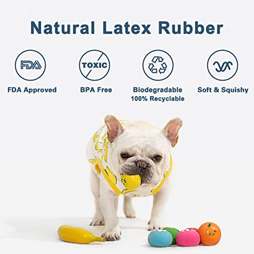 Pawnana Squeaky Dog Toys - Soft Latex Rubber Squeaky Dog Ball for Small Puppies and Medium Dogs - Bounce Dog Squeak Toys Balls with Funny Cute Face