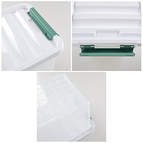 Innouse 6 Pack Plastic Latch Storage Box, 20 Qt Storage Container with Lid