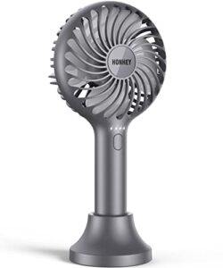 honhey handheld fan, 5000 mah portable fan[8-25h working time] with rechargeable battery, 4 speed personal cooling desk fan with power bank, mini hand held operated makeup fan for women outdoor