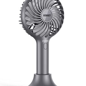 HonHey Handheld Fan, 5000 mAh Portable Fan[8-25H Working Time] with Rechargeable Battery, 4 Speed Personal Cooling Desk Fan with Power Bank, Mini Hand Held Operated Makeup Fan for Women Outdoor