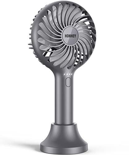 HonHey Handheld Fan, 5000 mAh Portable Fan[8-25H Working Time] with Rechargeable Battery, 4 Speed Personal Cooling Desk Fan with Power Bank, Mini Hand Held Operated Makeup Fan for Women Outdoor